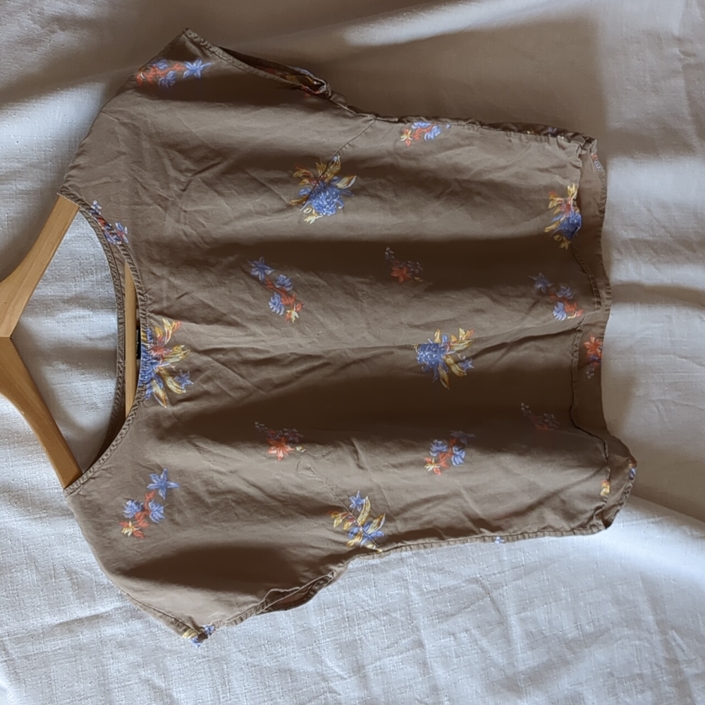Patagonia Blouse Brown floral Top XS